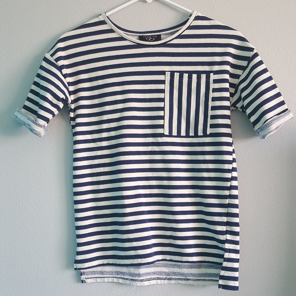 Blue and cream stripped shirt